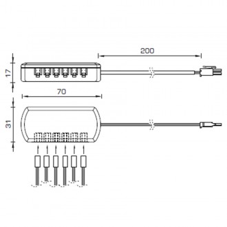 Разветвитель светодиодный 24 Вольт, 6-контактный (1T3002)